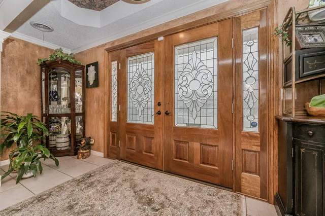 a view of front door with livingroom