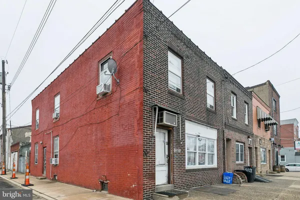 a front view of a building with street