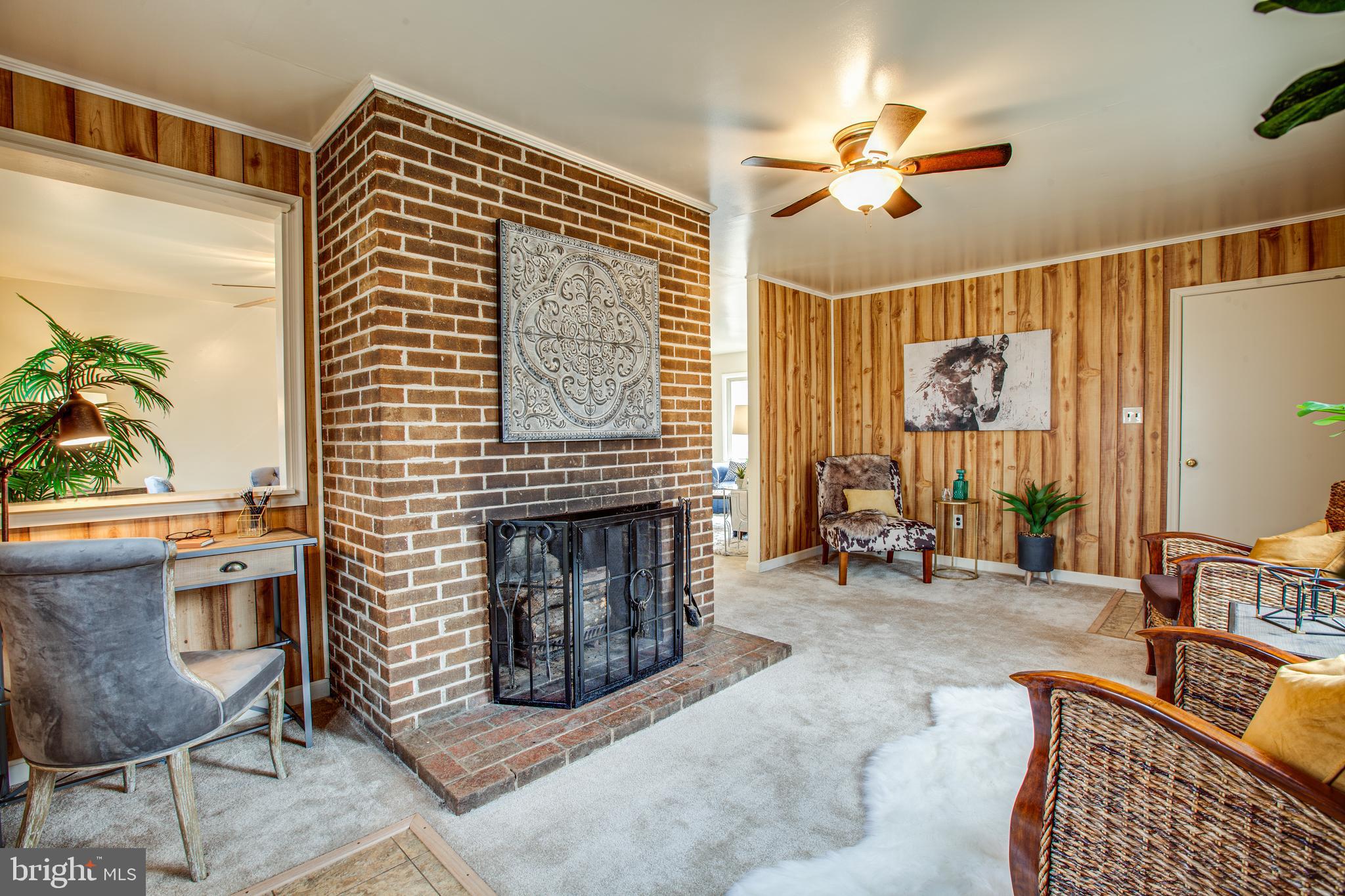 Cozy up to  a roaring fire in your family room.
