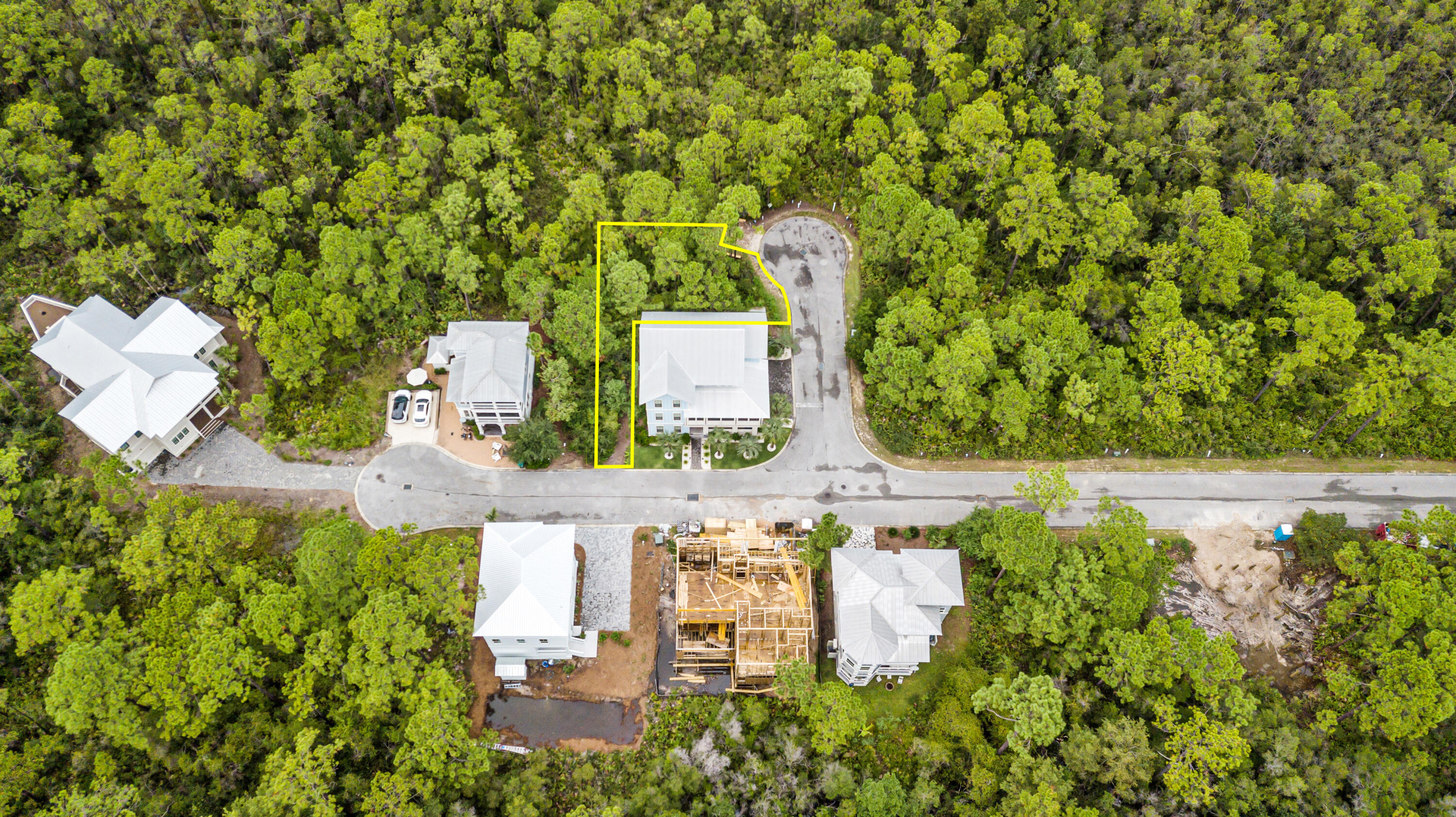 Lot 42 Sweetgum Loop Inlet Beach Inlet Beach, FL 32461 - Photo 2 of 7 with aerial view of a house with outdoor space sitting area and swimming pool