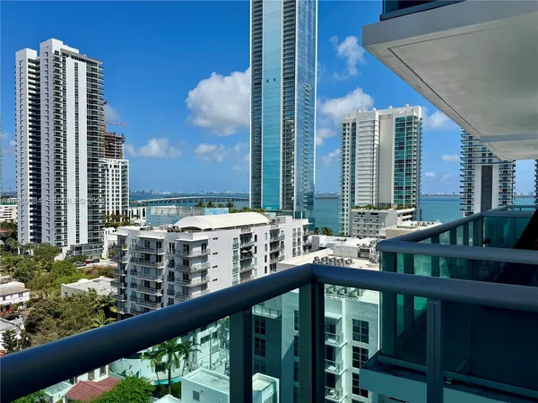 a view of city from a balcony