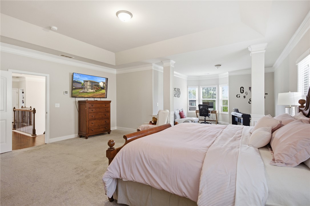 120 Jones Creek Circle Anderson, SC 29621 - Photo 20 of 43 This spacious bedroom offers comfortable living with elegant architectural details.