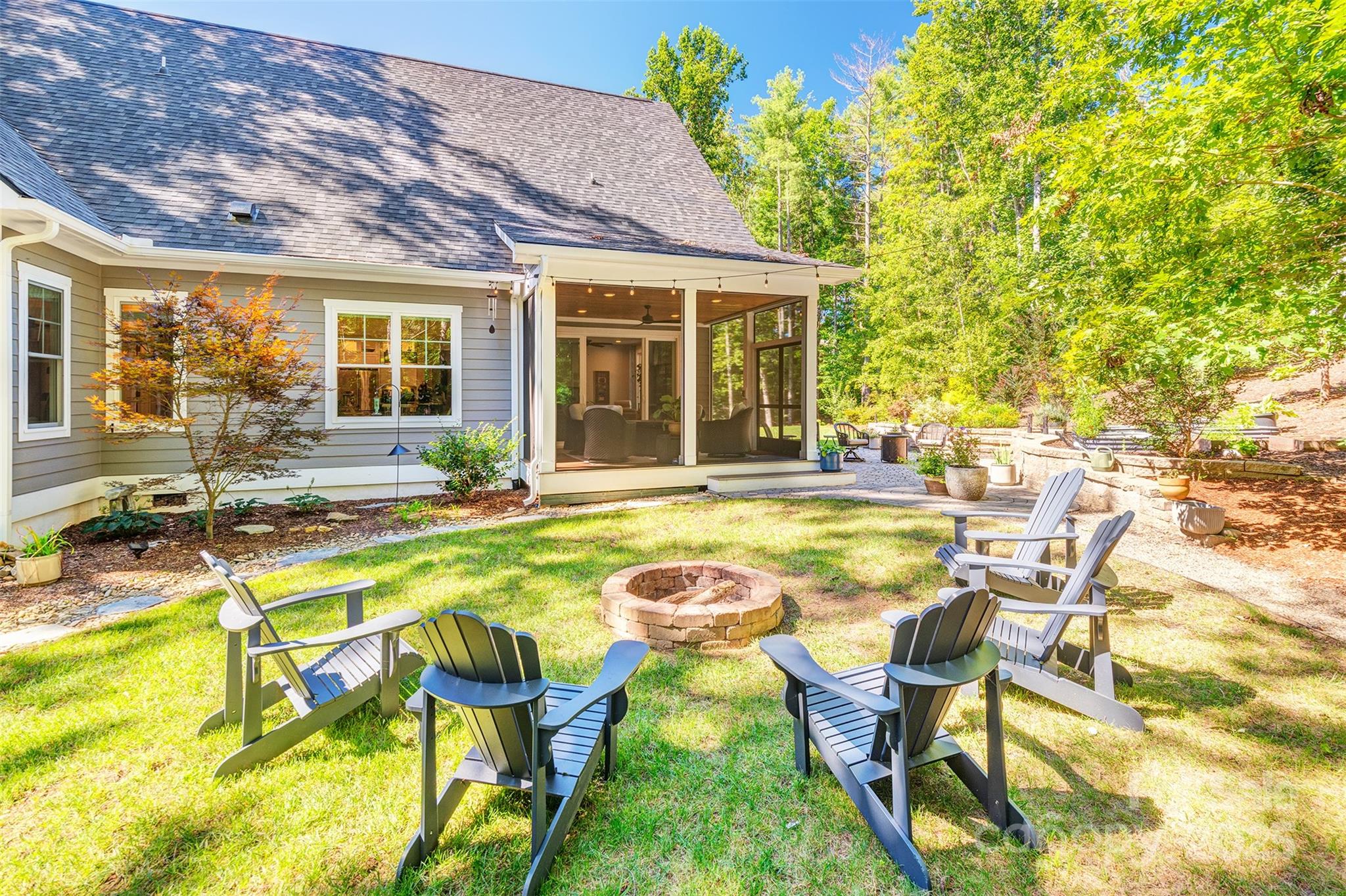 21 Ducketts Grove Road Fletcher, NC 28732 - Photo 39 of 42 a swimming pool with outdoor seating and yard