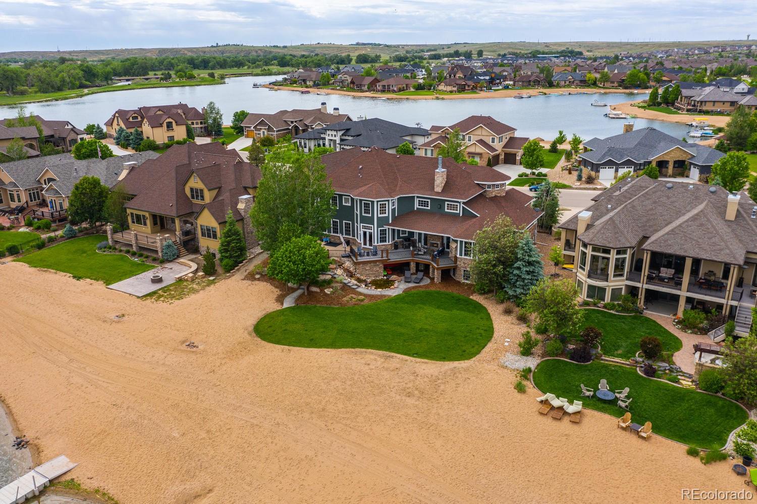 1820 Seashell Court Windsor, CO 80550 - Photo 40 of 40 an aerial view of a house with outdoor space and lake view