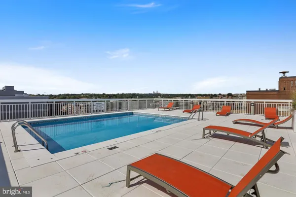 a view of a terrace with seating area