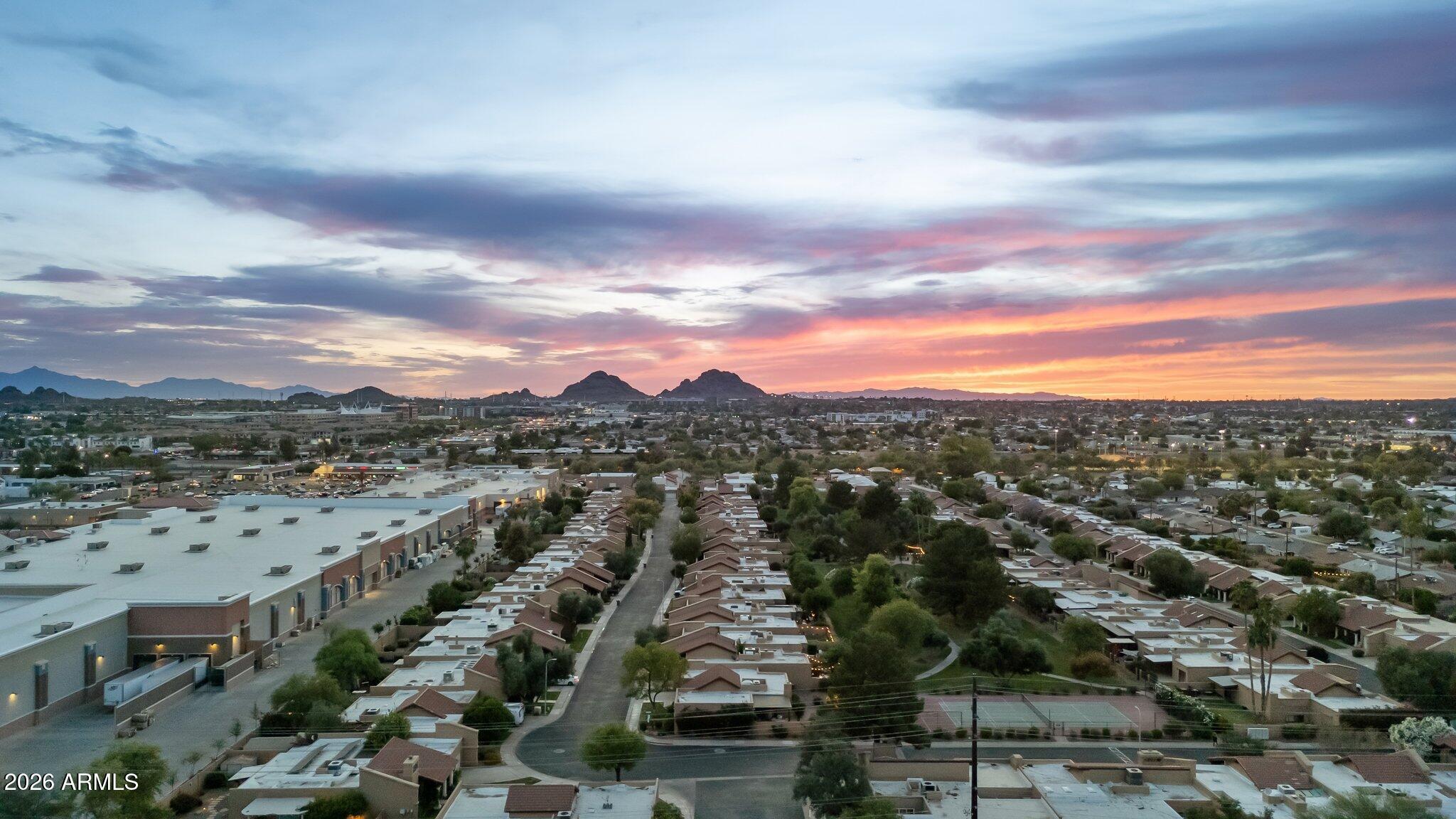 8015 East Coronado Road Scottsdale, AZ 85257 - Photo 88 of 93 Aerial view at dusk