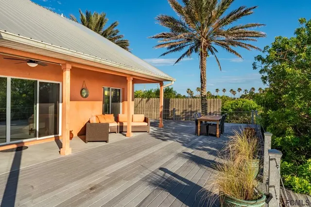 a outdoor living space with furniture