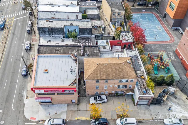 a building on the corner of the street