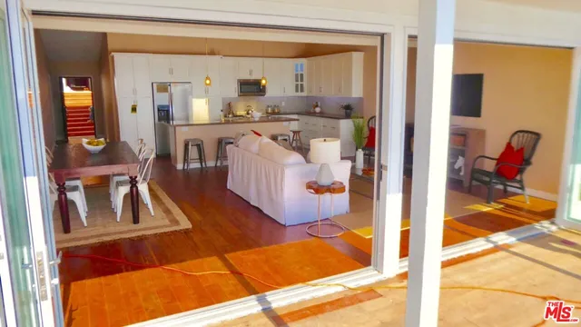 a living room with furniture