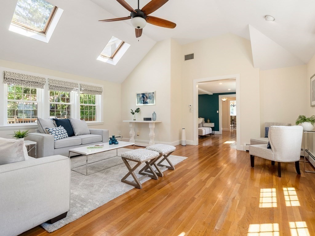 22 Howe Road Newton, MA 02459 - Photo 6 of 31 a living room with furniture and a wooden floor