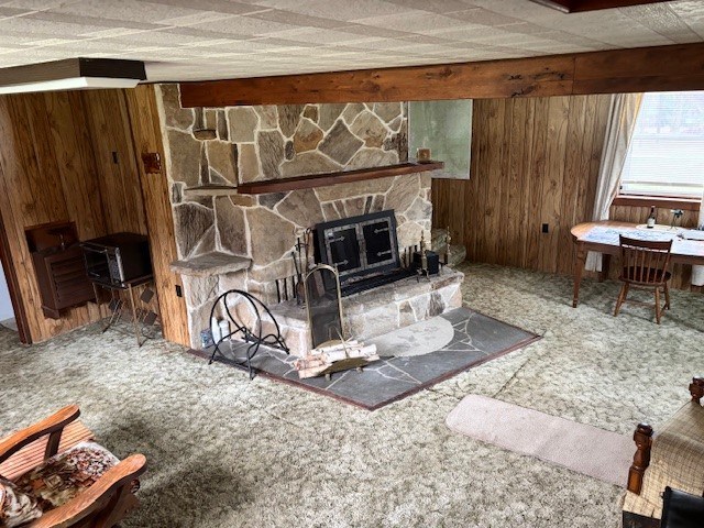 5226 Blood Road Marienville, PA 16239 - Photo 27 of 44 a living room with furniture a fireplace and a flat screen tv