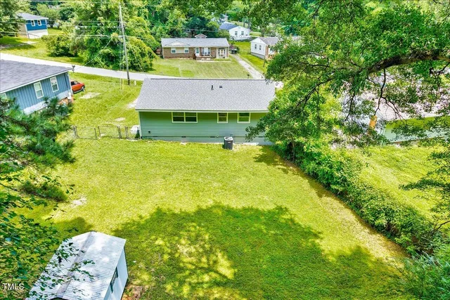 an aerial view of a house