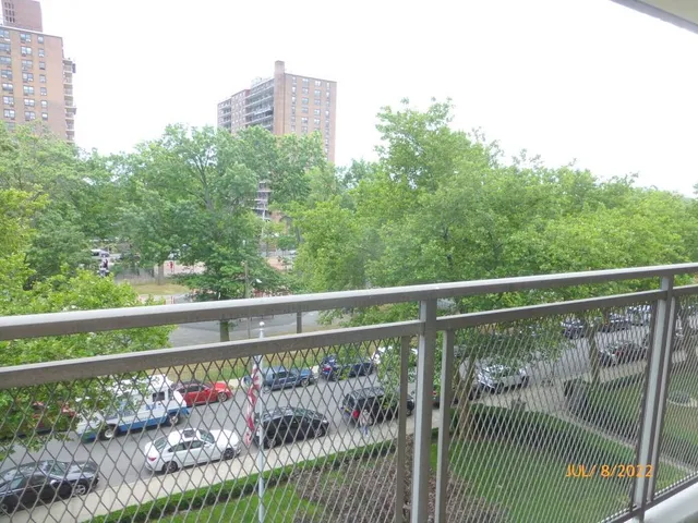 a city view from a balcony