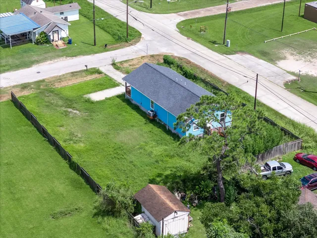 an aerial view of a house