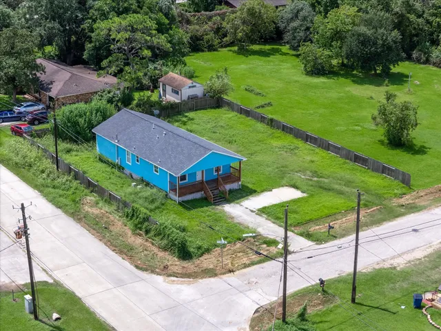 a garden view with a seating space