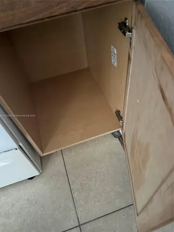 a close view of stove and microwave