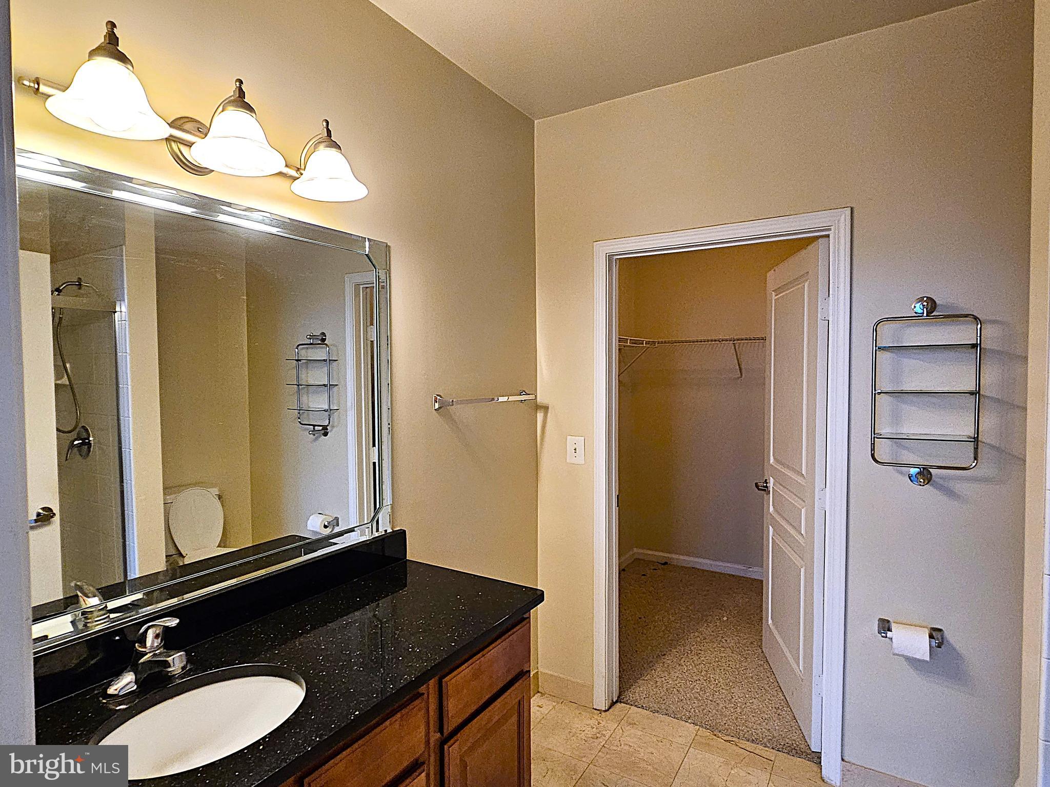 12000 Market Street, Unit 283 Reston, VA 20190 - Photo 13 of 36 a bathroom with a sink a mirror and a shower