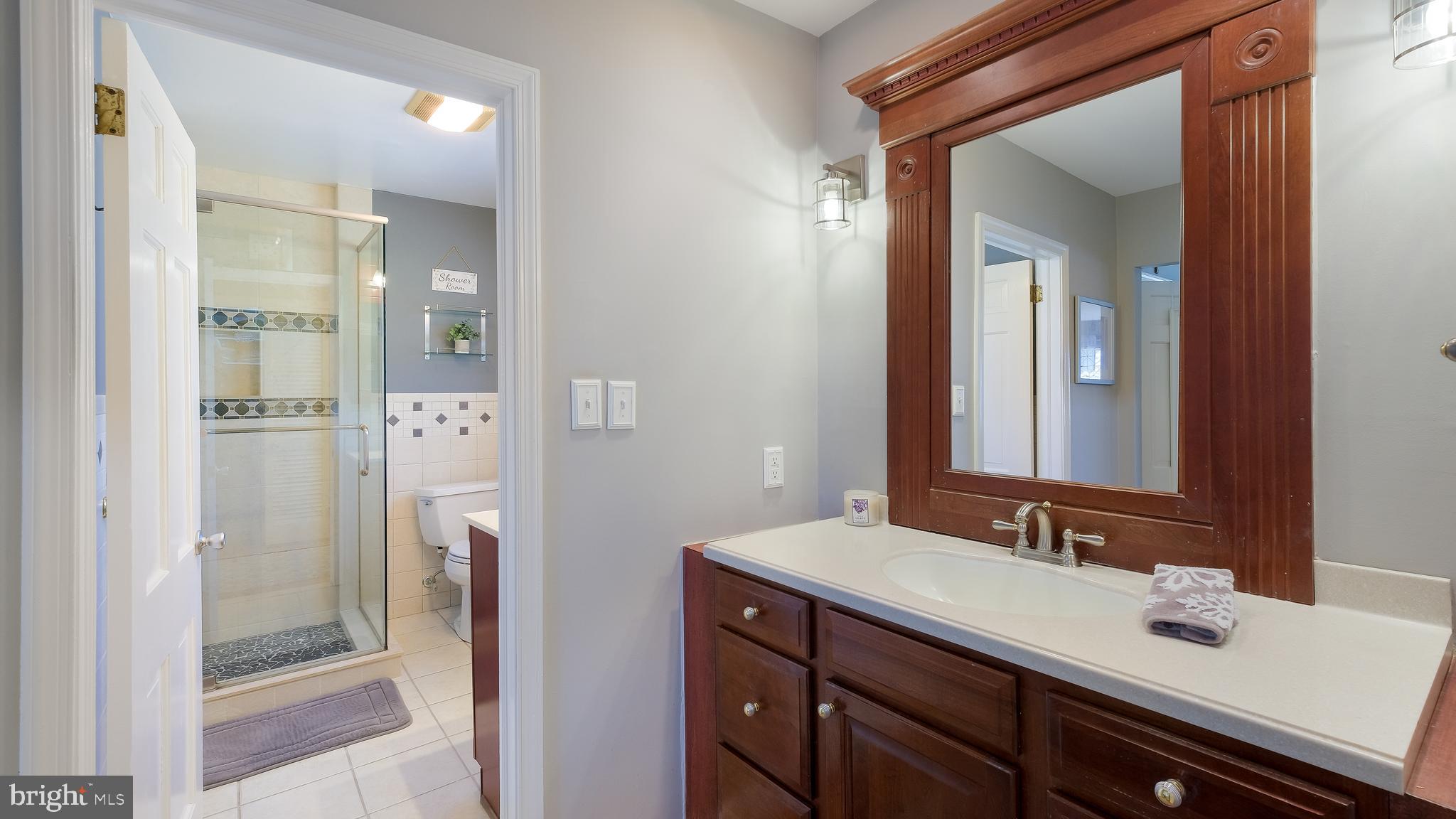12 Pine Valley Road Doylestown, PA 18901 - Photo 30 of 63 a bathroom with a sink and a mirror