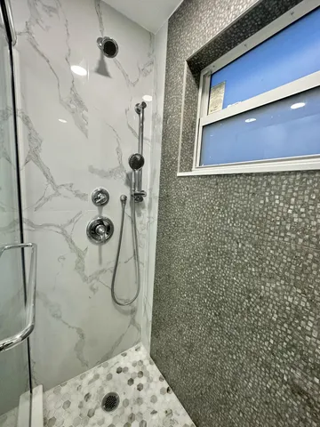 a bathroom with a shower