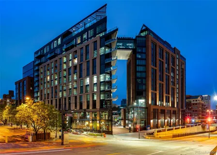 a view of a building and a street