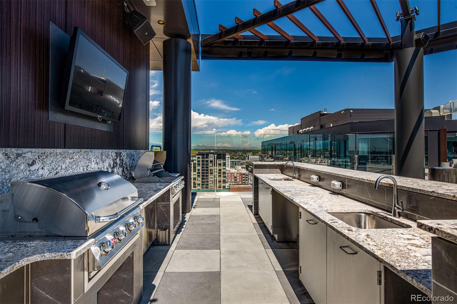 1901 Wazee Street, Unit 412 Denver, CO 80202 - Photo 22 of 33 a kitchen with stainless steel appliances granite countertop a sink and a stove