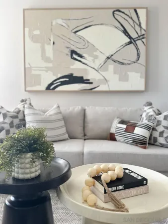 a living room with furniture and a couch