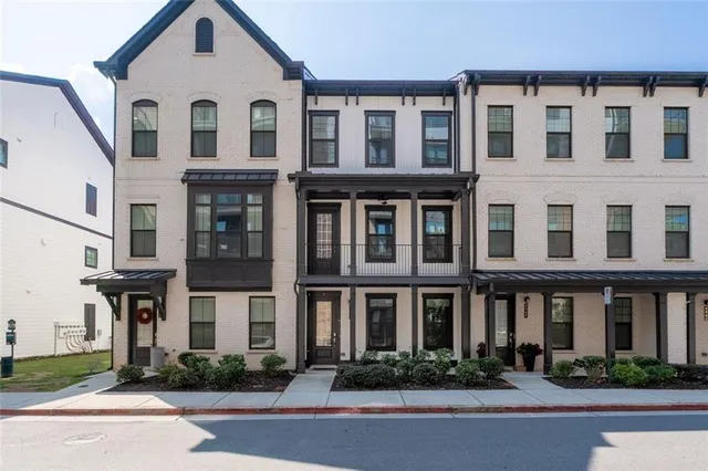 a front view of a residential houses