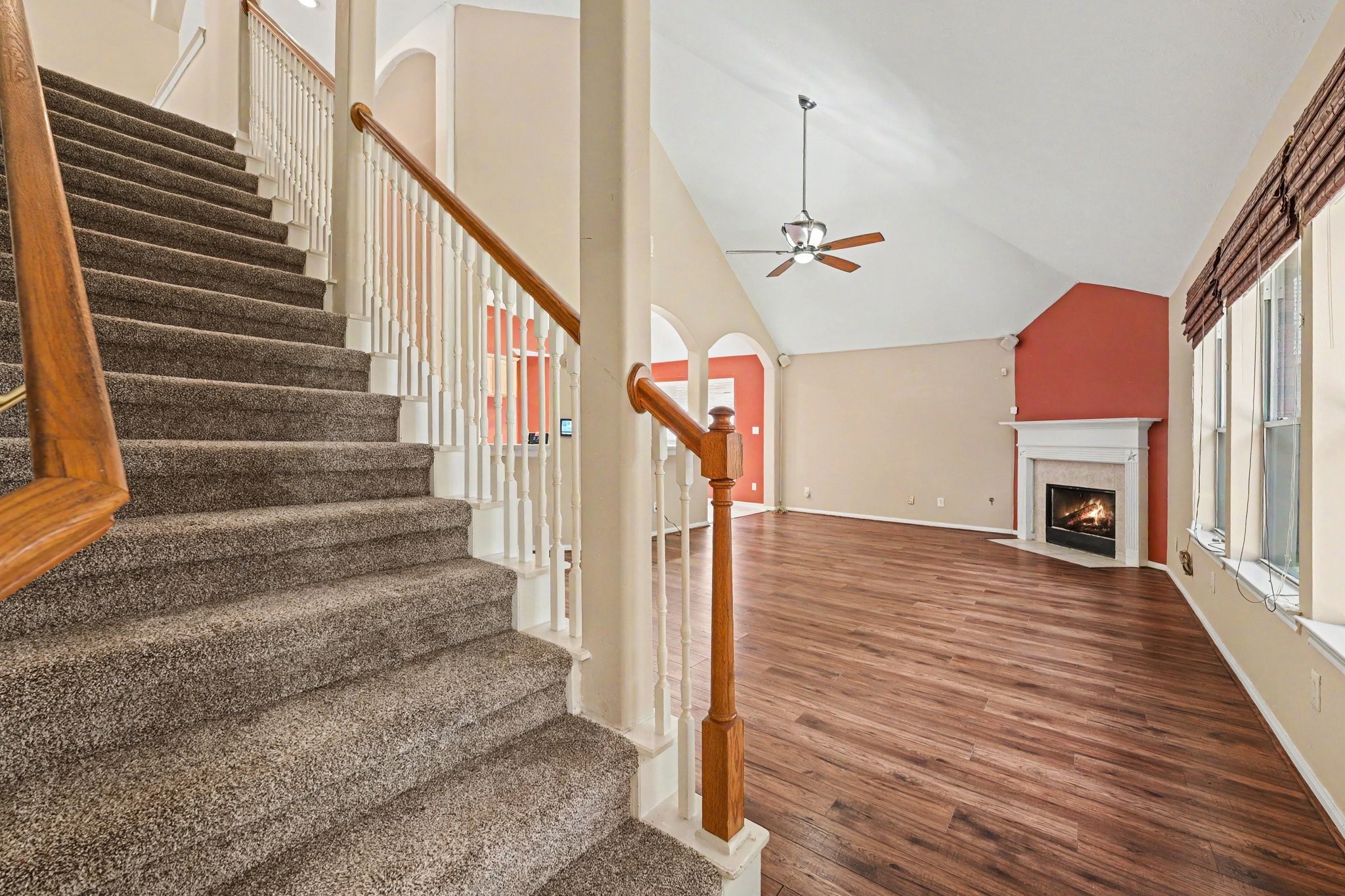 5711 Shady Hollow Court Rosharon, TX 77583 - Photo 5 of 28 Stairs leading upstairs to the game room and secondary bedrooms