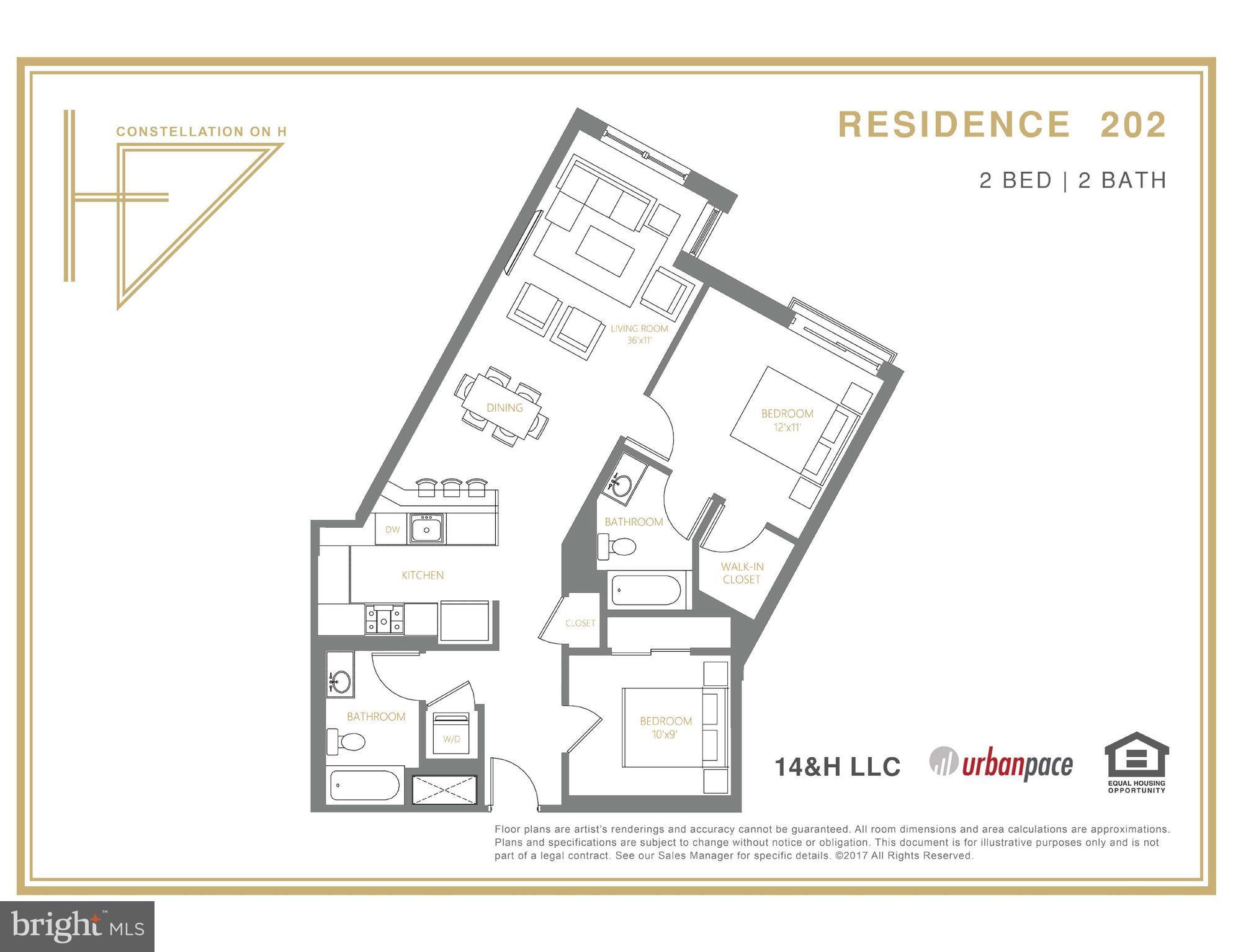 1402 H Street Northeast, Unit 202 Washington, DC 20002 - Photo 12 of 12 Floorplan