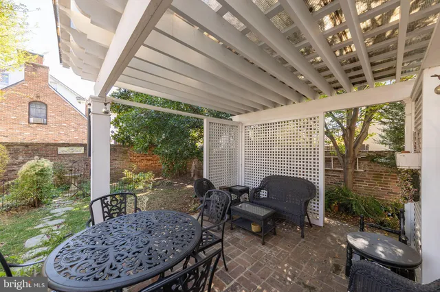 a outdoor space with furniture