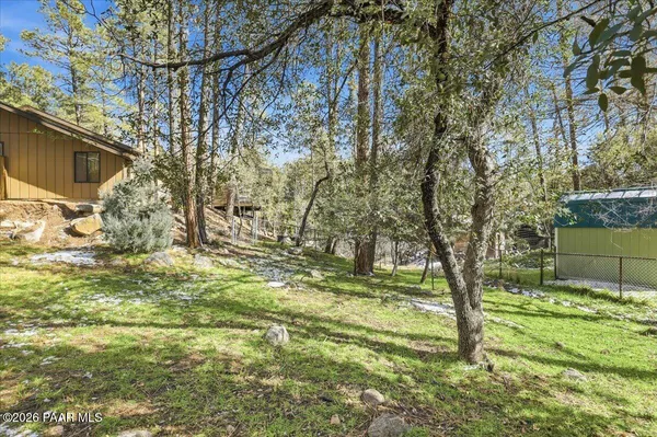 a view of a backyard