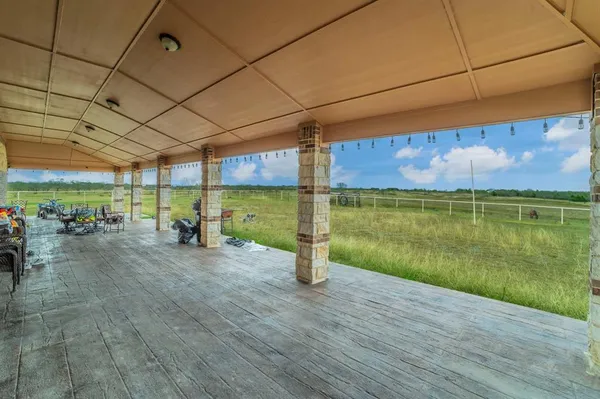 a view of a lake with a big yard