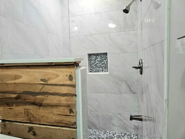 a bathroom with a shower