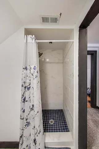 a bathroom with a shower