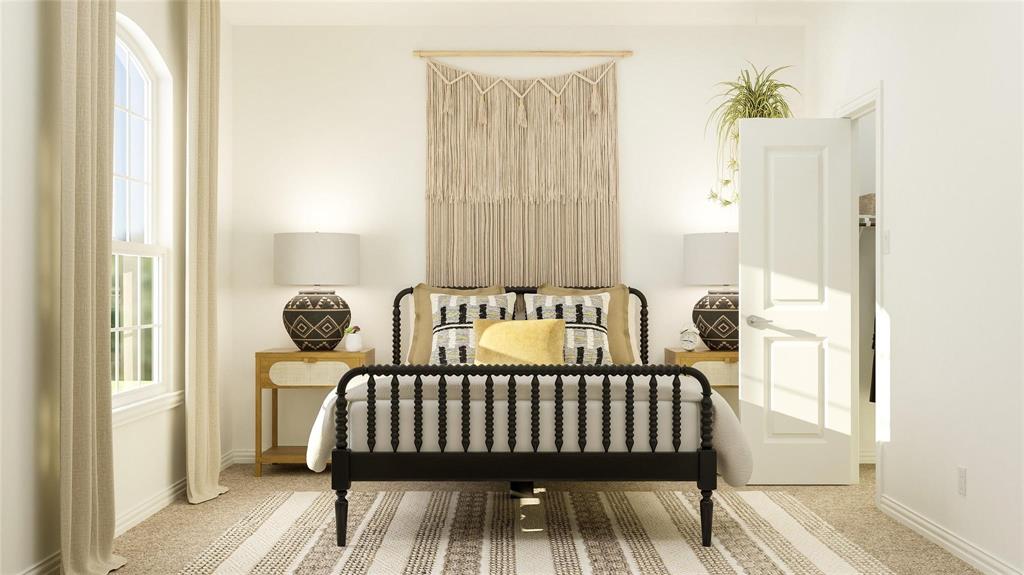 2621 Bridgeport Street Celina, TX 75009 - Photo 19 of 33 a bedroom with a bed and wooden floor