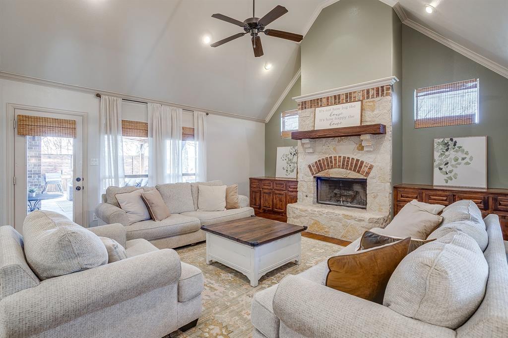 43 Crown Road Willow Park, TX 76087 - Photo 15 of 40 a living room with furniture fireplace and a large window