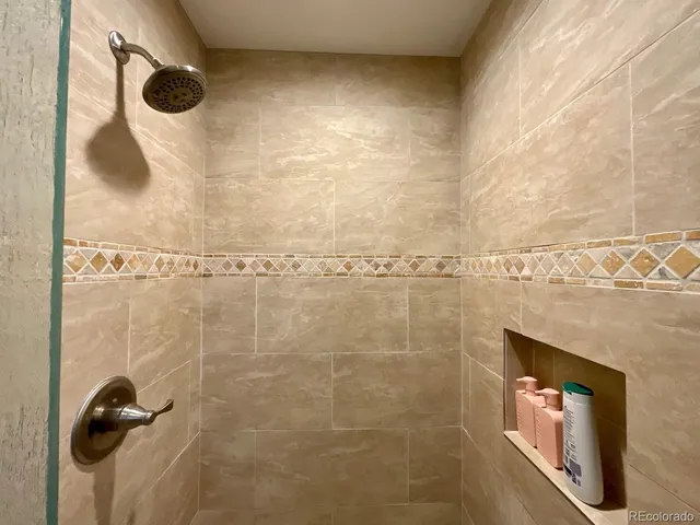 a bathroom with a shower
