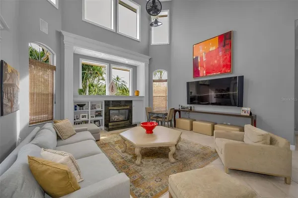 a living room with furniture