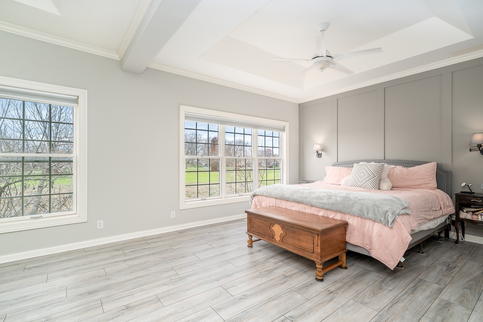 Undisclosed Address Geneva, IL 60134 - Photo 14 of 29 a spacious bedroom with a bed and wooden floor