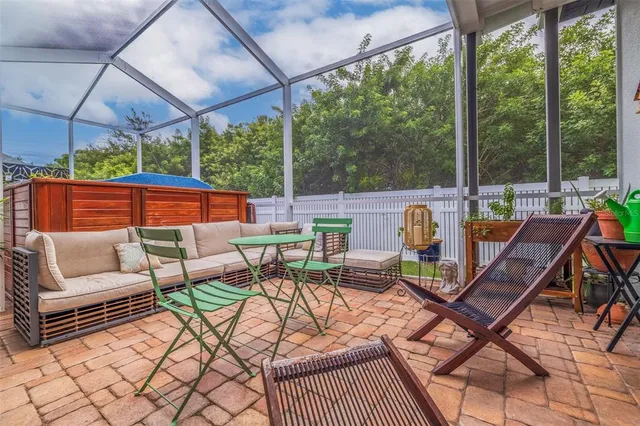 a outdoor space with patio lots of furniture