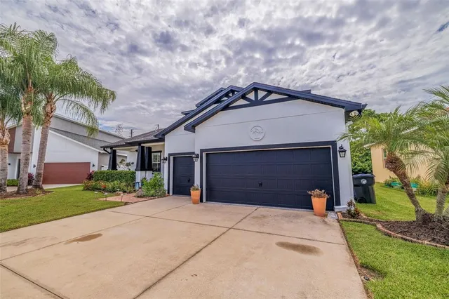 a house view with a backyard space