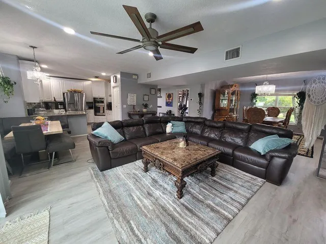 a potted plant sitting in front of a house