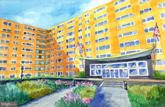 a front view of a building