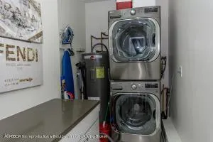 a close up view of washer and dryer