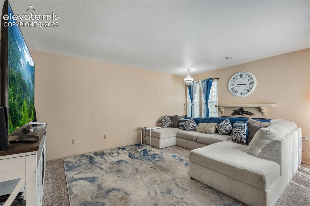 3330 Templeton Gap Road, Unit 6 Colorado Springs, CO 80907 - Photo 8 of 40 Wood burning fireplace is behind couch