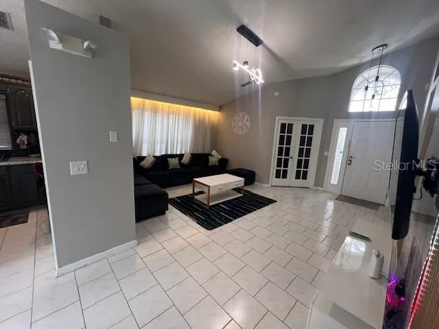 a living room with furniture