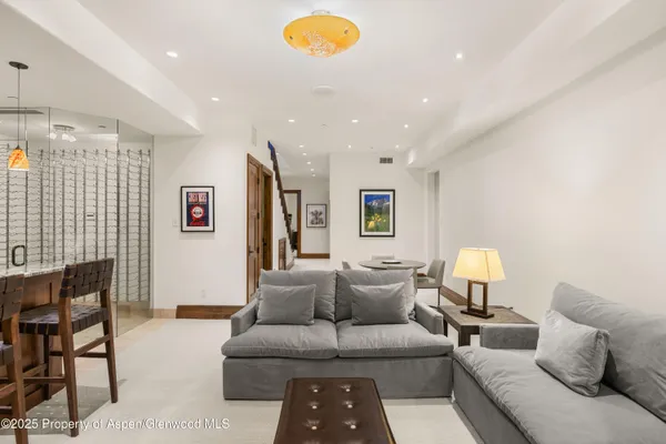 a living room with furniture