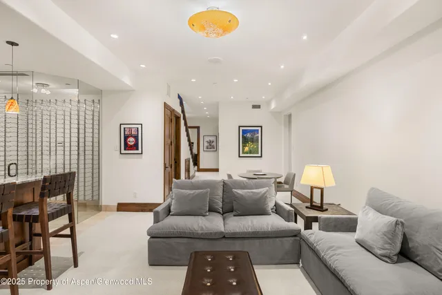 a living room with furniture