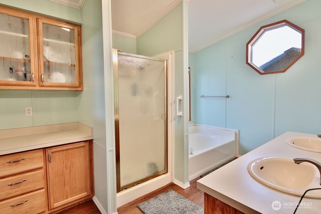161 Fircrest Drive Sequim, WA 98382 - Photo 20 of 33 a bathroom with a sink and a mirror