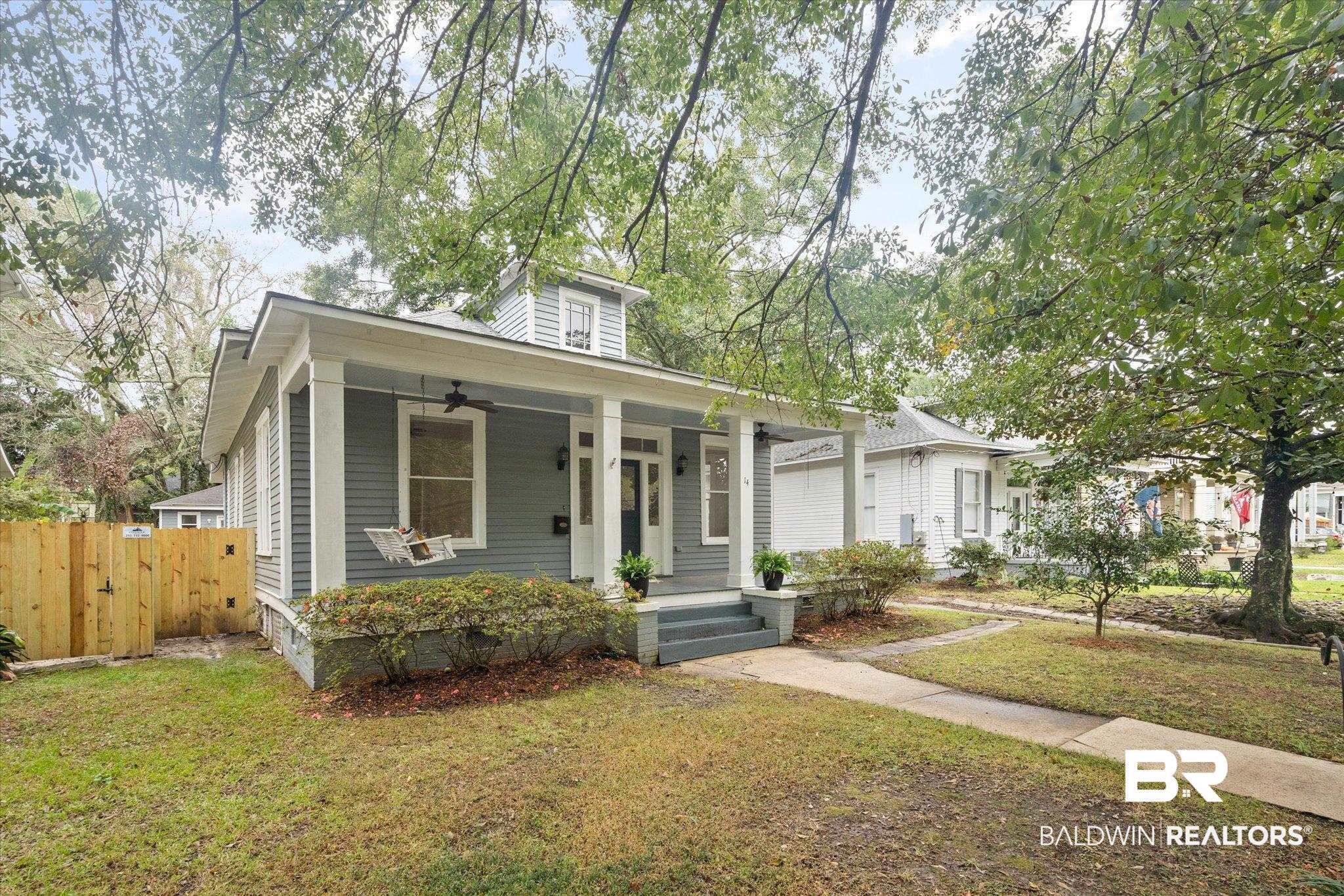 14 South Monterey Street Mobile, AL 36604 - Photo 26 of 41 Bungalow-style house featuring a front yard and covered porch